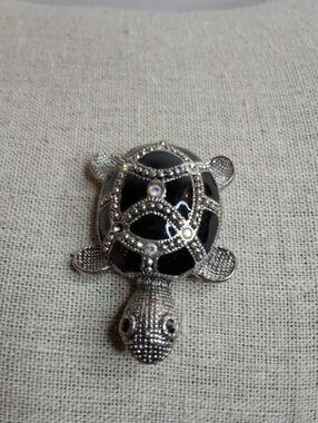 Vintage Faux‎ Marcasite Turtle Brooch